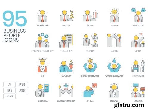 95 Business People Icons | Color Line Series Ui8.net