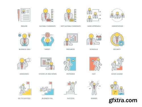 95 Business People Icons | Color Line Series Ui8.net