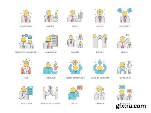 95 Business People Icons | Color Line Series Ui8.net