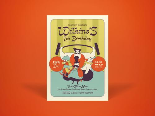 Green Flat Design Circus Themed Invitation 578606124