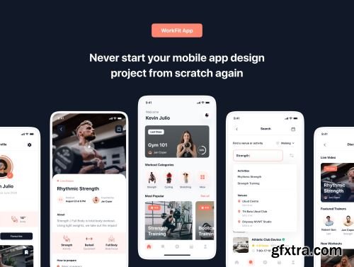 Workfit - Workout & Fitness UI Kit Ui8.net
