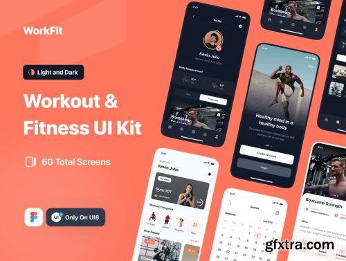 Workfit - Workout & Fitness UI Kit Ui8.net