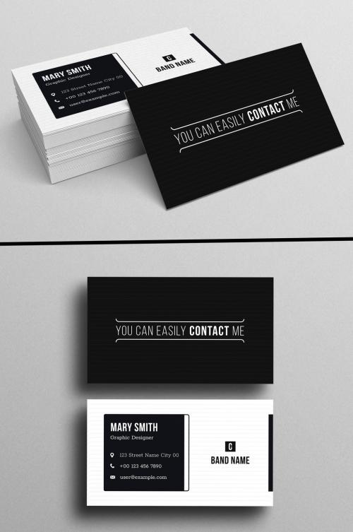 Black White Business Card Design Template 570485715