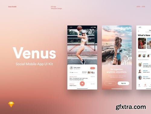 Venus Social Mobile UI Kit Ui8.net