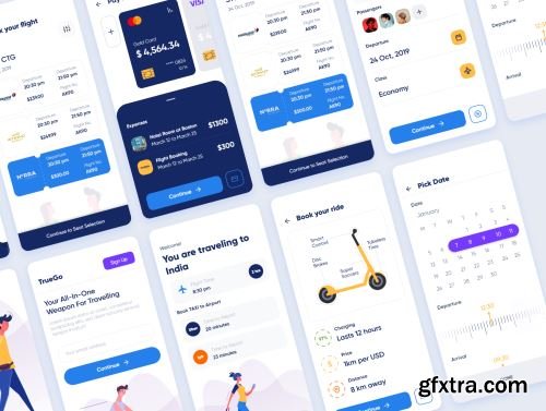 TrueGo Travel App UI Kit Ui8.net