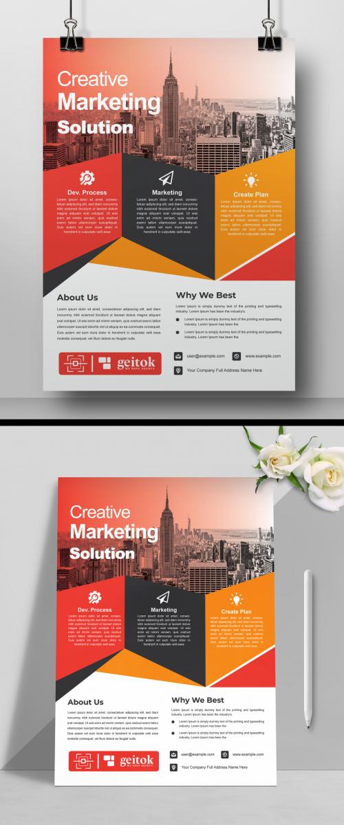 Marketing Solution Flyer Design Template 576195958