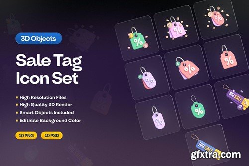 Dynamic Sale Tag 3D Icon Set 3ZEUZSP