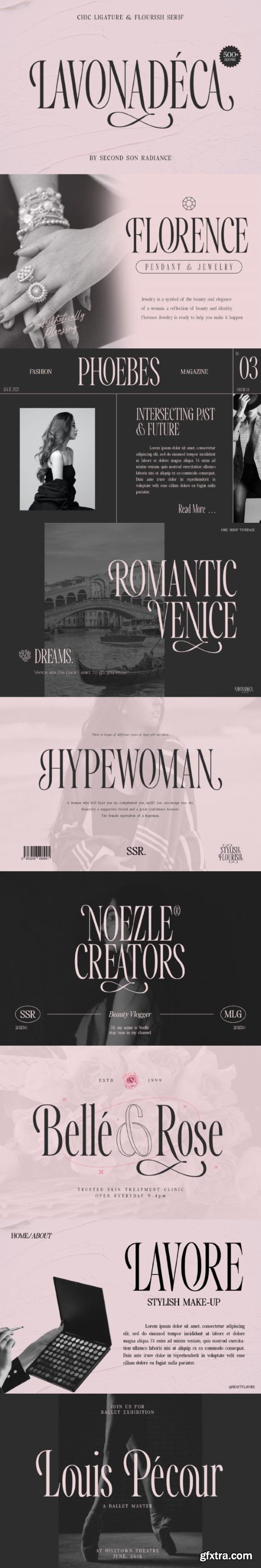 Lavonadeca - Chic Ligature & Flourish Serif