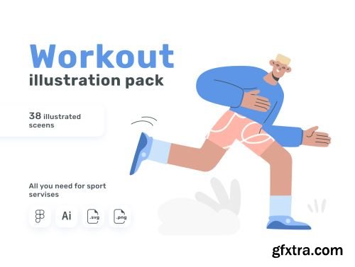 Workout illustration pack Ui8.net