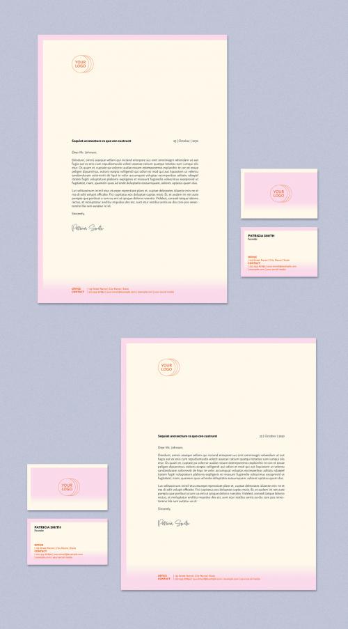 Gradient Stationery Set Layout 569139756