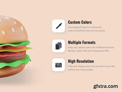 30 3D Food & Meals Icons Illustration Ui8.net