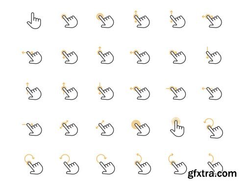 300 Hand Gesture Icon Set Ui8.net