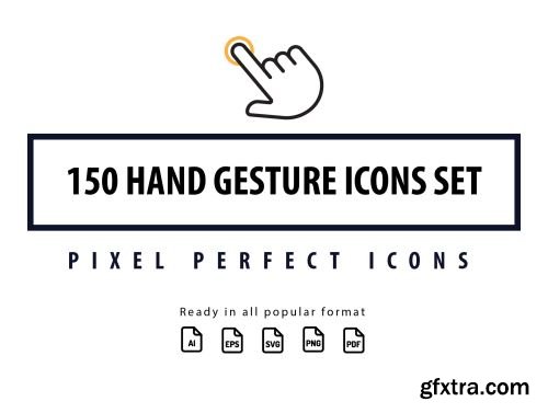 300 Hand Gesture Icon Set Ui8.net