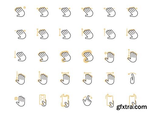 300 Hand Gesture Icon Set Ui8.net