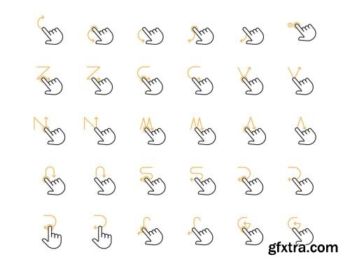 300 Hand Gesture Icon Set Ui8.net