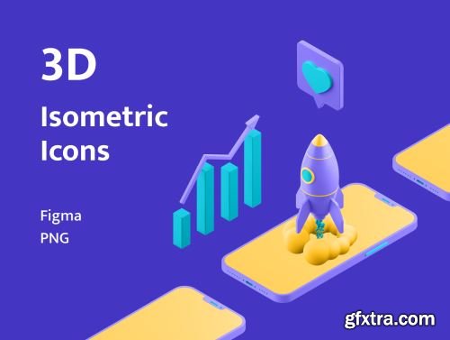 3D Isometric Icons Ui8.net