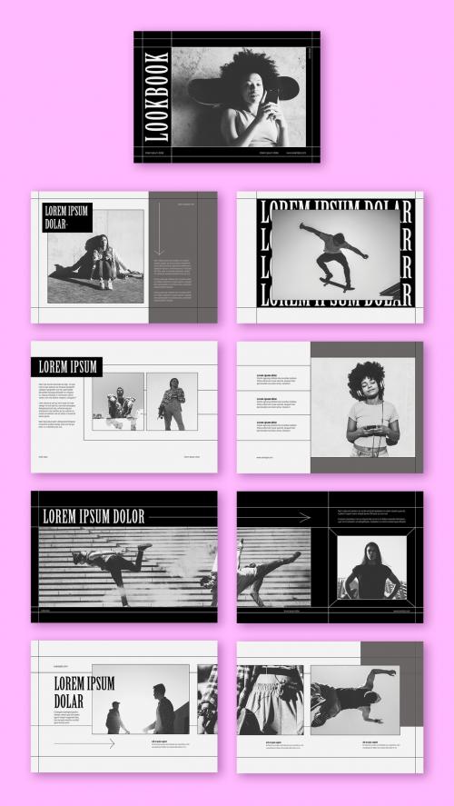 Modern Black and White Lookbook Layout 521483800