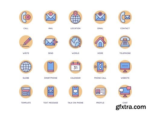 55 Contact Us Icons | Butterscotch Series Ui8.net