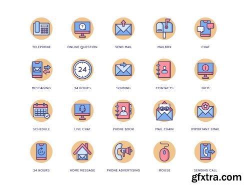 55 Contact Us Icons | Butterscotch Series Ui8.net