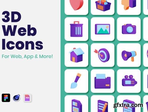 60 3D Web Icons Ui8.net