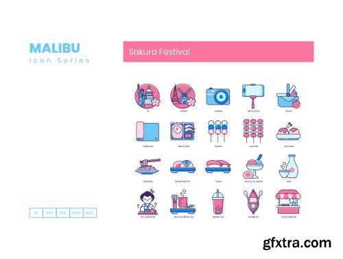 60 Sakura Festival Icons | Malibu Series Ui8.net