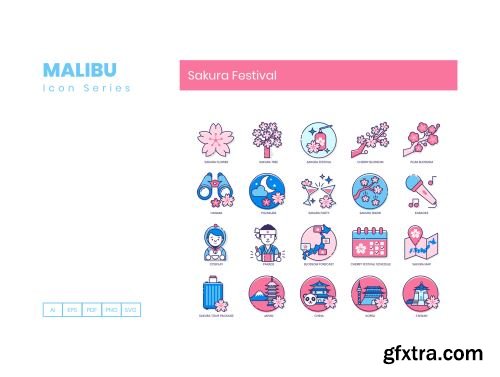 60 Sakura Festival Icons | Malibu Series Ui8.net