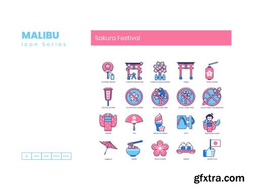 60 Sakura Festival Icons | Malibu Series Ui8.net