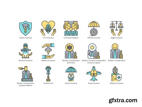 95 Insurance Icons | Aqua Series Ui8.net