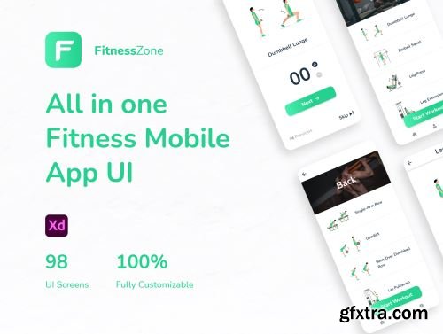 All in one Fitness Mobile App UI Kit Ui8.net