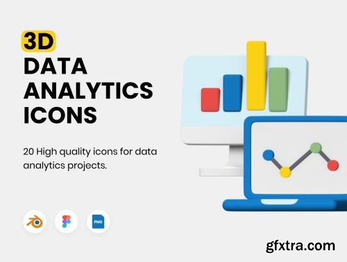 3D Icons - Data Analytics Ui8.net