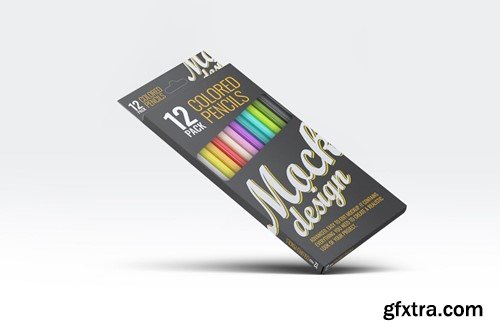 Colored Pencils 12 Pack Mock-Up R98V3J