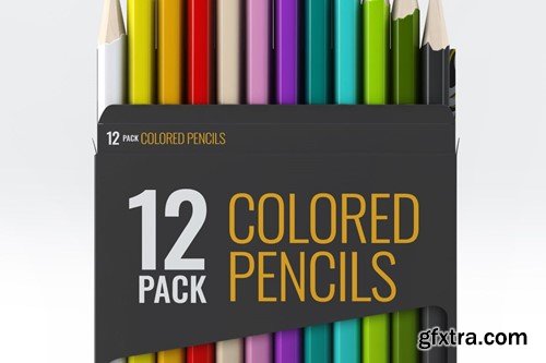 Colored Pencils 12 Pack Mock-Up R98V3J