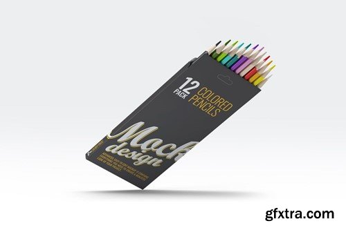 Colored Pencils 12 Pack Mock-Up R98V3J