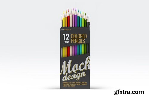 Colored Pencils 12 Pack Mock-Up R98V3J