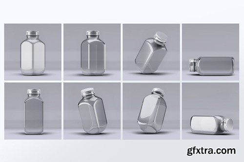 Square Glass Bottle Mock-Up 2QJPPEN