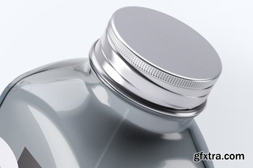 Square Glass Bottle Mock-Up 2QJPPEN