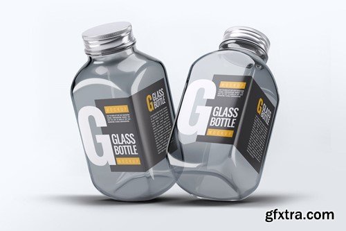 Square Glass Bottle Mock-Up 2QJPPEN