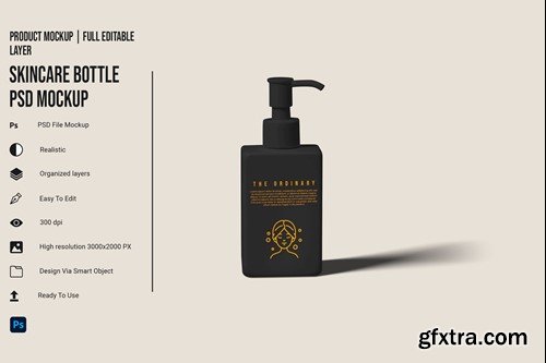 Skincare Bottle PSD Mockup M8LMUWG