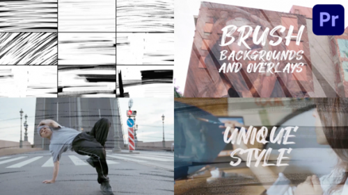 Videohive - Brush Backgrounds And Overlays | Premiere Pro MOGRT - 47394957 - 47394957