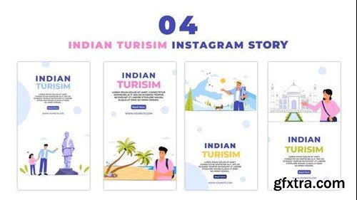 Videohive Famous Indian Tourist Places Flat Vectors Instagram Story 47440157