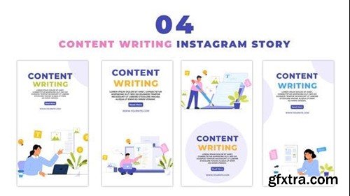 Videohive Creative Content Writer Flat Character Instagram Story 47439432