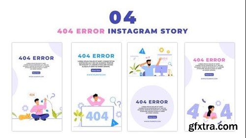 Videohive 404 Error Facing Flat Character Instagram Story 47439253