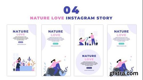 Videohive Creative Nature Lover Flat Character Instagram Story 47440779