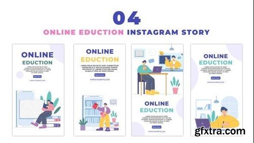 Videohive Online Educating Students Flat Vector Instagram Story 47441366