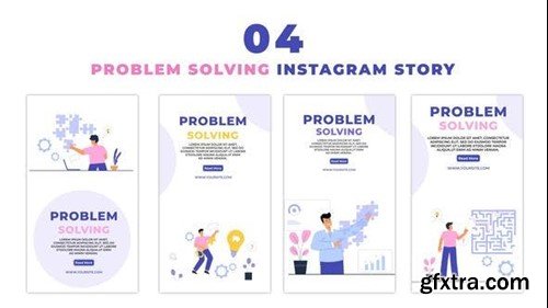 Videohive Animated Problem Solving Flat Character Instagram Story 47440974