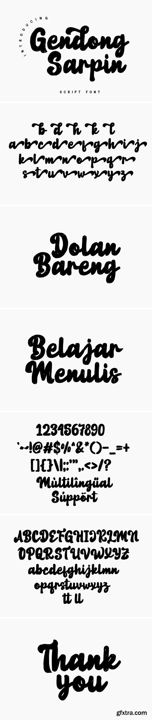 Gendong Sarpin - Script Font