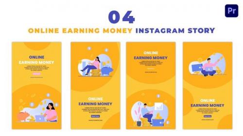 Videohive - Online Earning Money Flat Character Animation Instagram Story - 47450328 - 47450328