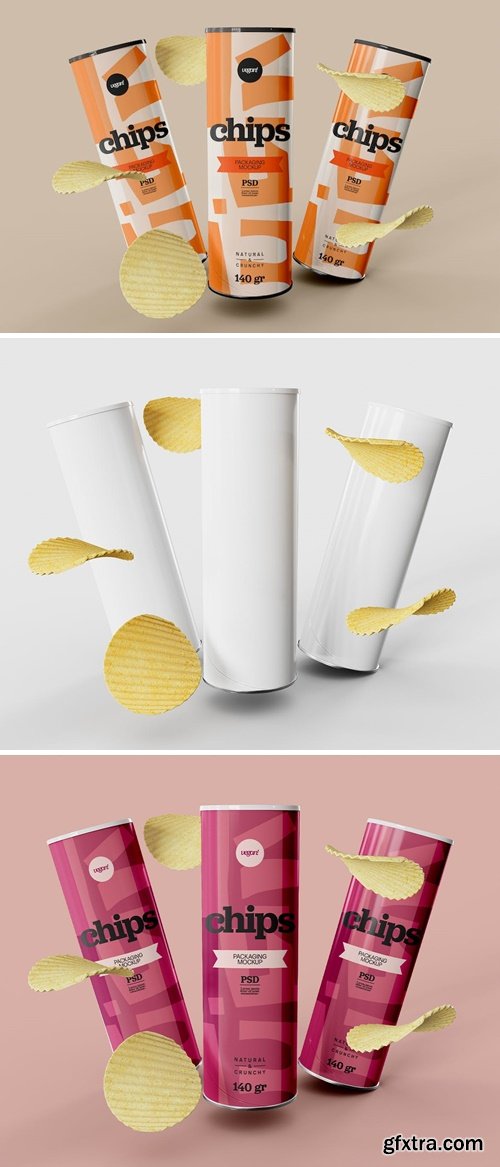 Potato Chips Paper Tube Mockup 8QJUDGK