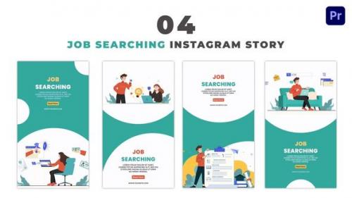 Videohive - Job Searching Flat Character Animation Instagram Story - 47450360 - 47450360