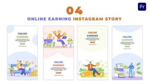 Videohive - Online Earning Money Premium Vector Instagram Story - 47450607 - 47450607